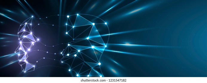 Conceptual technology illustration of artificial intelligence. Abstract futuristic background