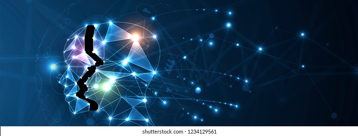 Conceptual technology illustration of artificial intelligence. Abstract futuristic background