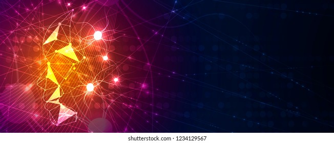 Conceptual technology illustration of artificial intelligence. Abstract futuristic background