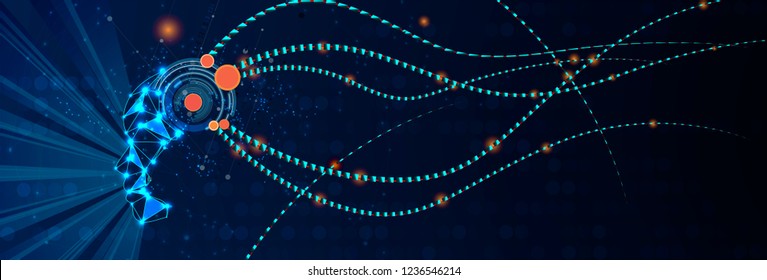 Conceptual technology illustration of artificial intelligence. Abstract futuristic background