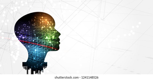 Conceptual technology illustration of artificial intelligence. Abstract futuristic background