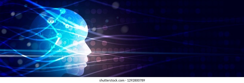 Conceptual technology illustration of artificial intelligence. Abstract futuristic background