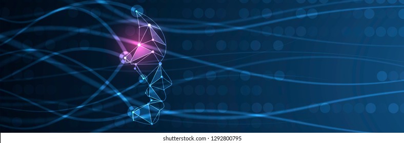 Conceptual technology illustration of artificial intelligence. Abstract futuristic background