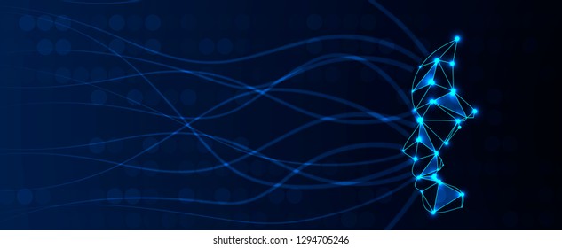 Conceptual technology illustration of artificial intelligence. Abstract futuristic background