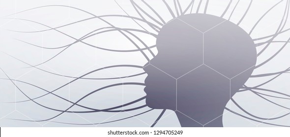 Conceptual technology illustration of artificial intelligence. Abstract futuristic background