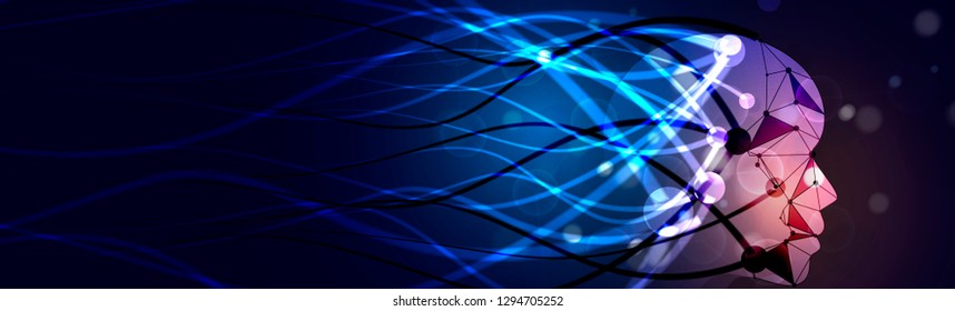 Conceptual technology illustration of artificial intelligence. Abstract futuristic background