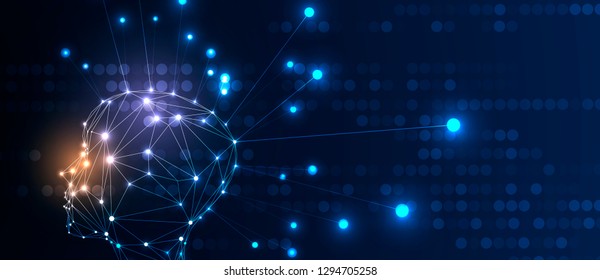 Conceptual technology illustration of artificial intelligence. Abstract futuristic background