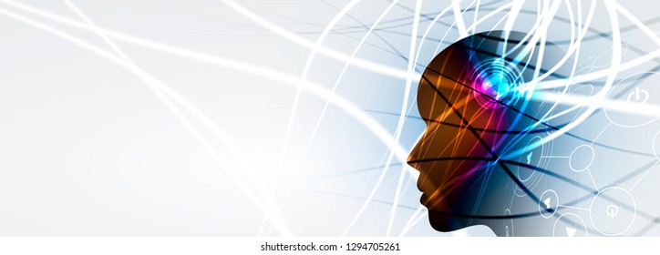 Conceptual technology illustration of artificial intelligence. Abstract futuristic background