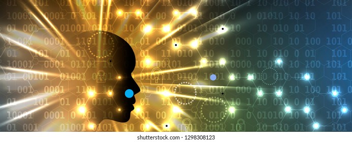 Conceptual technology illustration of artificial intelligence. Abstract futuristic background