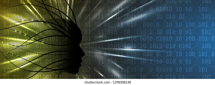 Conceptual technology illustration of artificial intelligence. Abstract futuristic background