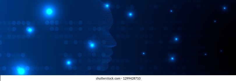 Conceptual technology illustration of artificial intelligence. Abstract futuristic background