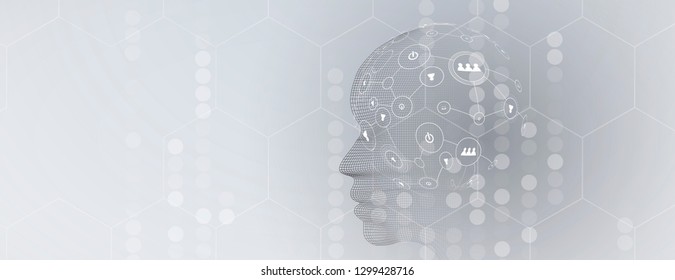 Conceptual technology illustration of artificial intelligence. Abstract futuristic background