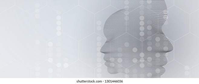 Conceptual technology illustration of artificial intelligence. Abstract futuristic background