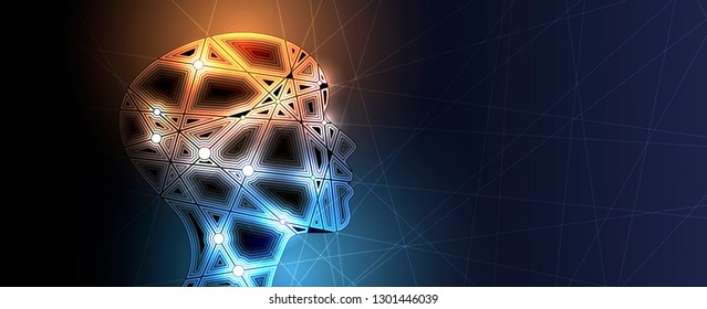 Conceptual technology illustration of artificial intelligence. Abstract futuristic background