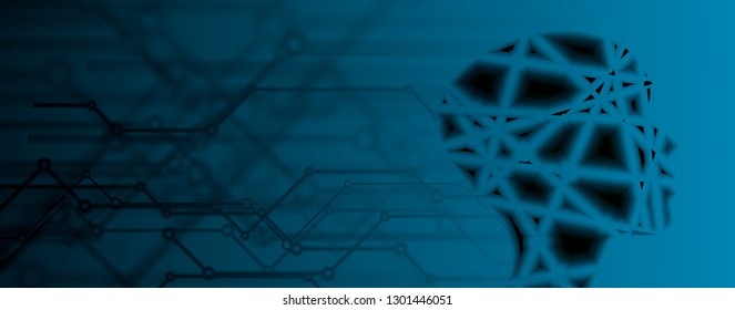 Conceptual technology illustration of artificial intelligence. Abstract futuristic background