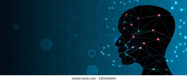 Conceptual technology illustration of artificial intelligence. Abstract futuristic background