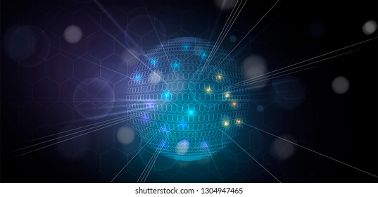 Conceptual technology illustration of artificial intelligence. Abstract futuristic background