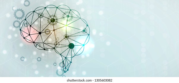 Conceptual technology illustration of artificial intelligence. Abstract futuristic background