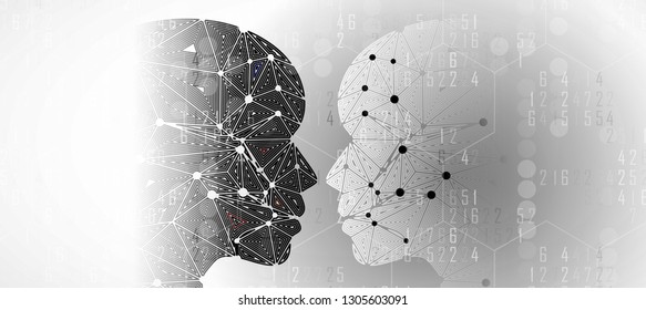 Conceptual technology illustration of artificial intelligence. Abstract futuristic background