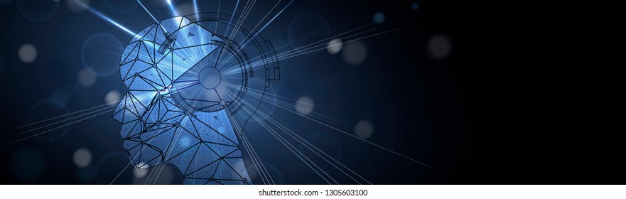 Conceptual technology illustration of artificial intelligence. Abstract futuristic background