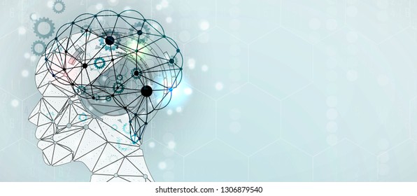 Conceptual technology illustration of artificial intelligence. Abstract futuristic background