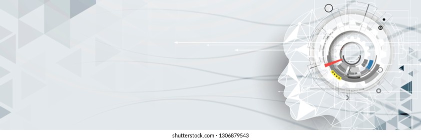 Conceptual technology illustration of artificial intelligence. Abstract futuristic background