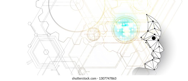 Conceptual technology illustration of artificial intelligence. Abstract futuristic background