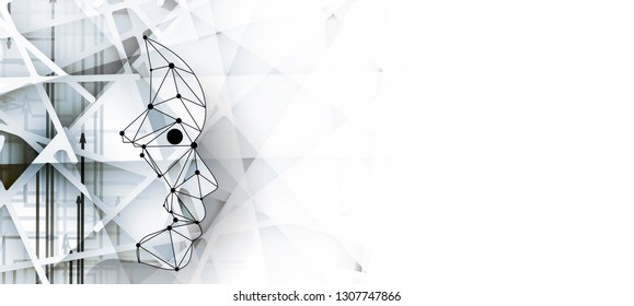 Conceptual technology illustration of artificial intelligence. Abstract futuristic background