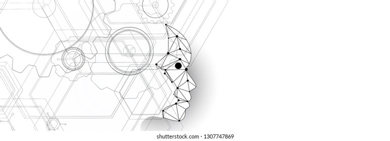 Conceptual technology illustration of artificial intelligence. Abstract futuristic background