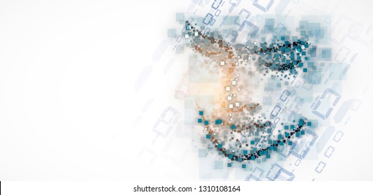 Conceptual technology illustration of artificial intelligence. Abstract futuristic background