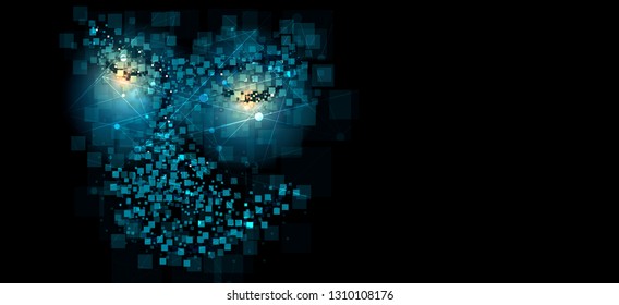 Conceptual technology illustration of artificial intelligence. Abstract futuristic background