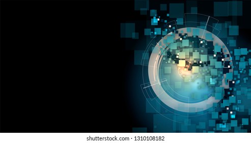 Conceptual technology illustration of artificial intelligence. Abstract futuristic background