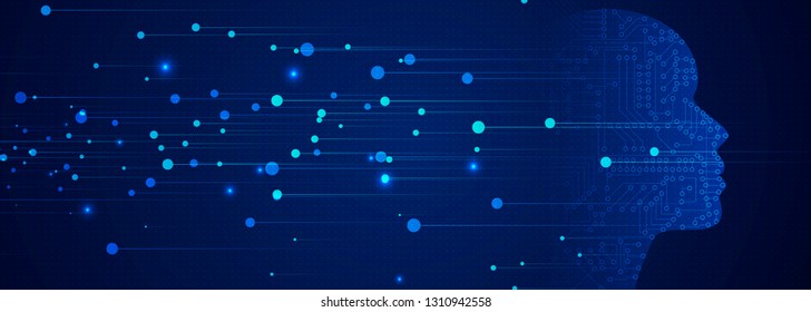 Conceptual technology illustration of artificial intelligence. Abstract futuristic background