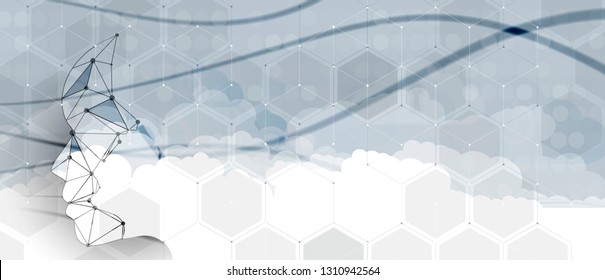 Conceptual technology illustration of artificial intelligence. Abstract futuristic background