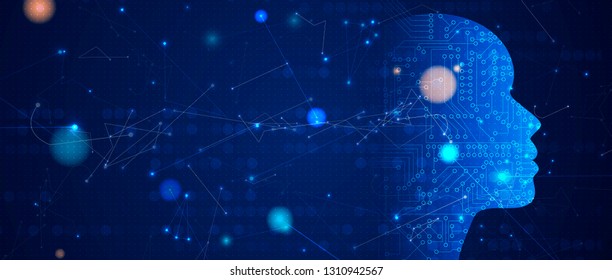 Conceptual technology illustration of artificial intelligence. Abstract futuristic background