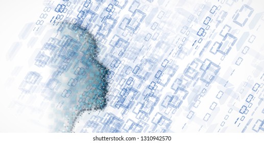 Conceptual technology illustration of artificial intelligence. Abstract futuristic background