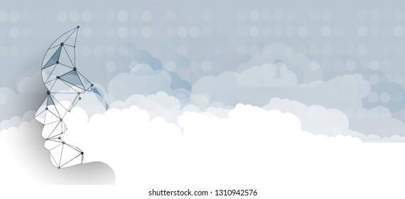 Conceptual technology illustration of artificial intelligence. Abstract futuristic background