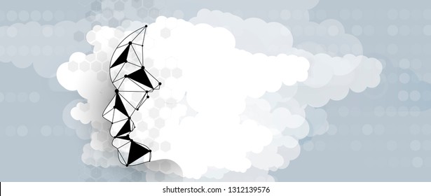 Conceptual technology illustration of artificial intelligence. Abstract futuristic background