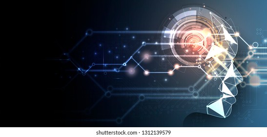 Conceptual technology illustration of artificial intelligence. Abstract futuristic background