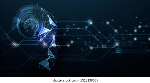 Conceptual technology illustration of artificial intelligence. Abstract futuristic background
