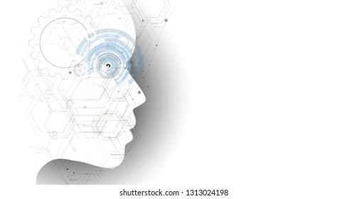 Conceptual technology illustration of artificial intelligence. Abstract futuristic background