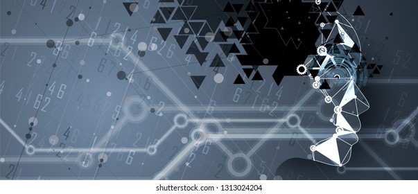 Conceptual technology illustration of artificial intelligence. Abstract futuristic background