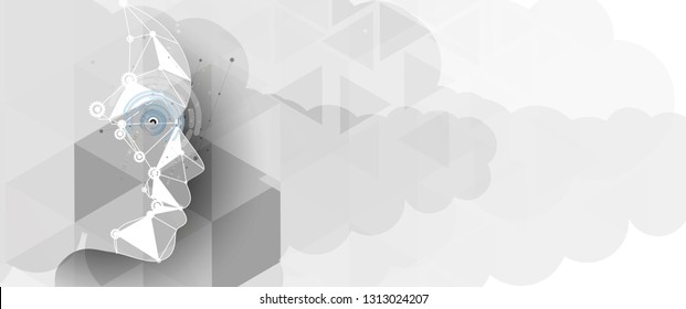 Conceptual technology illustration of artificial intelligence. Abstract futuristic background