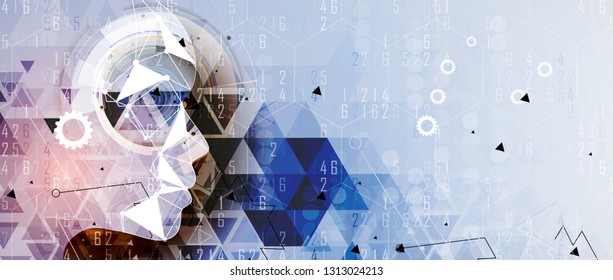 Conceptual technology illustration of artificial intelligence. Abstract futuristic background