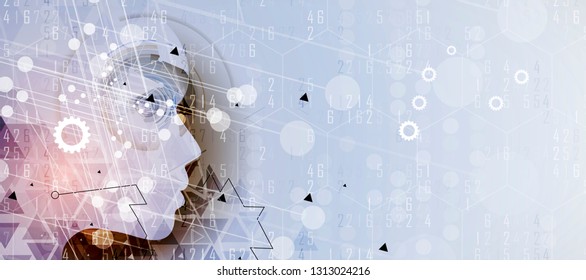 Conceptual technology illustration of artificial intelligence. Abstract futuristic background