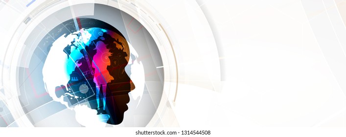 Conceptual technology illustration of artificial intelligence. Abstract futuristic background