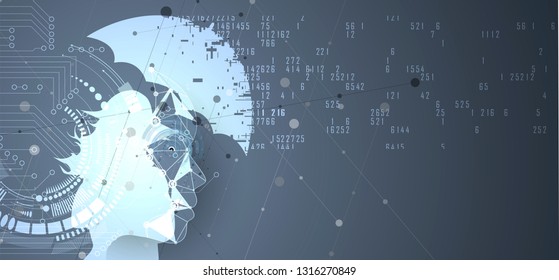 Conceptual technology illustration of artificial intelligence. Abstract futuristic background