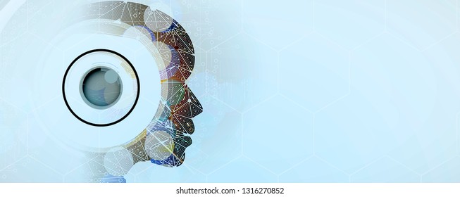 Conceptual technology illustration of artificial intelligence. Abstract futuristic background