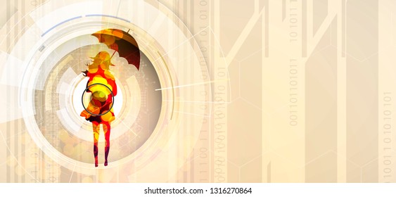 Conceptual technology illustration of artificial intelligence. Abstract futuristic background