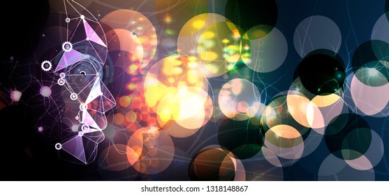 Conceptual technology illustration of artificial intelligence. Abstract futuristic background